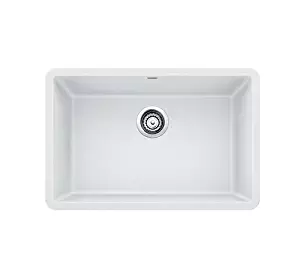 Blanco 27-27x18 522429 Precis 26-13/16" Single Bowl Silgranit Undermount Kitchen Sink White, 33" L x 22" W x 8.6" H
