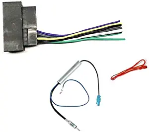 Car Stereo Radio Wire Harness and Antenna Adapter Combo to Install an Aftermarket Radio for select 2013+ Chrysler Dodge Jeep Ram Vehicles - No Factory Premium Amp - See compatible vehicles below