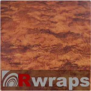 Burlwood (Honey) Wood Grain Film Vinyl Sheet Roll Wrap - 12" x 24" Burlwood (Honey)