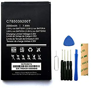 for BLU Dash G D490 D490L D490U C785039200T Replacement Battery with Tools Adhesive 2000mAh