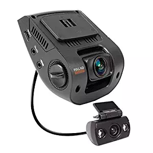 Rexing V1P 2.4" LCD FHD 1080p 170 Degree Wide Angle Dual Channel Dashboard Camera Recorder Car Dash Cam with Rear Camera, G-Sensor, WDR, Loop Recording