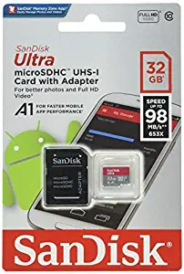 Sandisk Ultra 32GB Micro SDHC UHS-I Card with Adapter - 98MB/s U1 A1 - SDSQUAR-032G-GN6MA (2 Pack)