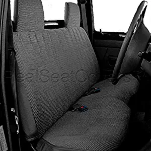 RealSeatCovers for Front Bench Thick A25 Molded Headrest Small Notched Cushion Seat Cover for Toyota Tacoma 1995-2004 (Charcoal, Dark Gray)