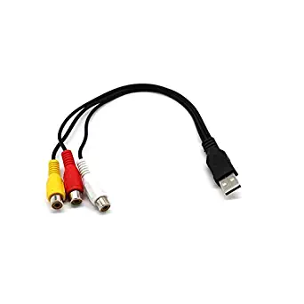 USB to Female 3RCA Cable Audio Video Cable 0.3M Car Dashboard Flush Mount Parts Rodalind