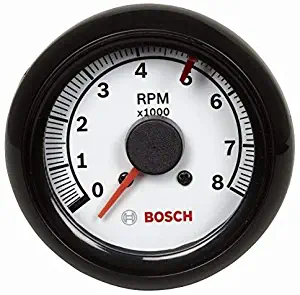 Bosch SP0F000022 Sport II 2-5/8" Tachometer (White Dial Face, Black Bezel)