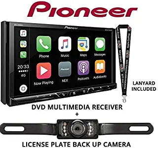 Pioneer AVH-2300NEX 7" DVD Receiver Apple CarPlay Built-in Bluetooth with License Plate Style Backup Camera and a FREE Sots Lanyard (Renewed)