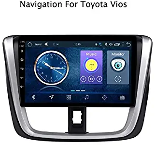 Hahaiyu Android in Dash Car Stereo 10 Inch MP5 Player for Toyota VIOS Yaris (2016-2017),GPS Radio 2.5D Curved Edge Touch Screen,WiFi,BT,Reversing,Mirror Link