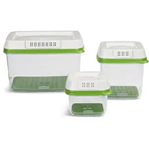Rubbermaid FreshWorks Produce Saver 3-Piece Set With Lids, Green (1)