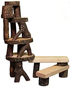 Tree Blocks Wooden w/Bark 22 Piece Math Real Wood Building Block Set - 954502