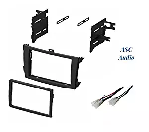 ASC Audio Car Stereo Dash Install Kit and Wire Harness for Installing an Aftermarket Double Din Radio for 2009 2010 2011 2012 2013 Toyota Corolla - No Factory Premium Amp/JBL