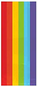 Amscan 379510.9 Rainbow Large Bags Party Supplies, 11 1/2" H X 5" W X 3 1/4" D, Multi Color