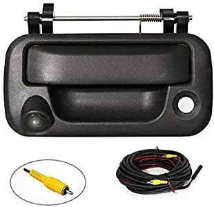 RED WOLF Tailgate Handle with Rear View Backup Camera for 2004-2014 Ford F-150 F150 / 2008-2016 F-250 F-350 Replacement Reverse Parking Camera Removable Guideline Pickup Trucks Clear View