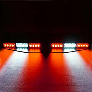 VSLED Car Truck Emergency Beacon Light Bar Exclusive Split Visor Deck Dash Strobe Warning LightBar LightBar (212-1W-RWR)