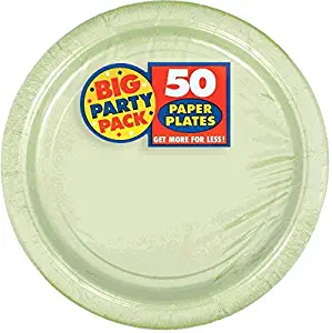 Big Party Pack Leaf Green Paper Plates | Pack of 50 | Party Supply