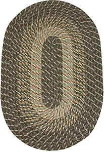 Constitution Rugs Plymouth 5' x 8' Braided Rug in Ponderosa Pine (Medium/Dark Olive Tones)