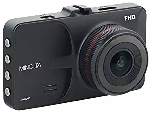 Minolta MNCD53-BK Full HD 1080p Wide Angle Car Dashboard Camera with G-Sensor, WDR, Loop Recording & 3" LCD, Black