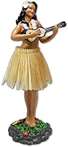 KC Hawaii Leilani Dashboard Doll Playing Ukulele Natural 7 inches