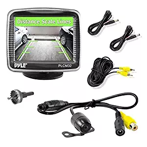 Pyle Backup Car CameraRearview Monitor System - Parking and Reverse Assist w/ Waterproof and Night Vision Abilities, 3.5" Monitor Display Screen, Wide Angle Lens & Distance Scale Lines - (PLCM32)