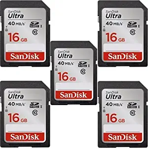 5x Genuine SanDisk Ultra 16GB Class 10 SDHC Flash Memory Card