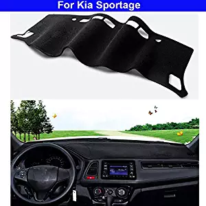 yingde 1Pcs Black Center Console Dash Cover Dash Mat Protector Sunshield Cover Pad Carpet for Kia Sportage 2016 2017 2018 2019