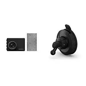 Garmin Dash Cam 45, 2.0” LCD 1080p GPS-enabled small dash camera recorder and Mini Suction Cup Mount for Speak, Plus, Dash Cam