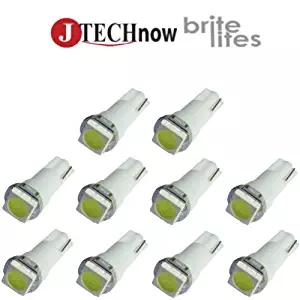 Jtech 10 x T5, 5050 SMD LED White Instrument Panel Dash Light Bulb 74 17 18 37 70 2721