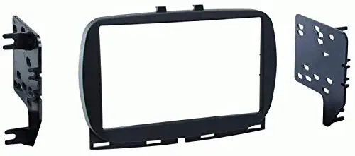 Carxtc Double Din Install Car Stereo Dash Kit for a Aftermarket Radio Fits 2016-2019 Fiat 500, 500C, 500e Trim Bezel is Painted Scratch Resistant Matte Black