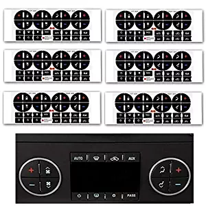 StyleZ 6PCS Replacement AC Dash Button Decal Stickers Fix Ruined Faded A/C Controls Repair Kit for Suburban, Chevy Tahoe, Silverado, Traverse, GMC Acadia, GMC