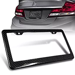 1Pc JDM Style 100% Real Carbon Fiber License Plate Frame Holder Black 3D Twill Weave Tag Cover Front or Rear Auto Car US