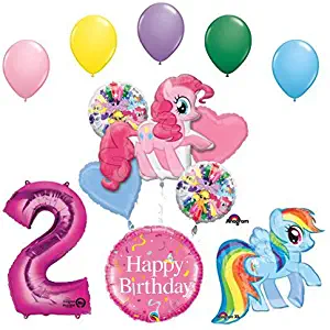My Little Pony Pinkie Pie and Rainbow Dash 2nd Birthday Party Supplies and Balloon Decorations