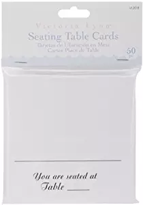 Darice VL2018 Seating Table Square Cards, 50 Per Pack, White