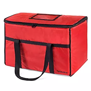 Homevative (Extra Large 22'x14'x13') Nylon Insulated Food Delivery and Reusable Grocery Bag - For Catering, Restaurants, Delivery Drivers, Uber Eats, Grubhub, Postmates, Shipt, Instacart, and more.
