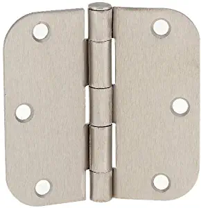 (Pack of 50) Tempo Satin Nickel 3.5" x 3.5" Door Hinges with 5/8" Radius Corners Brushed Nickel