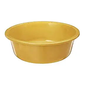 Comfort Axis Plastic Round Wash Basin 6 Quart, Gold (2 Pack)