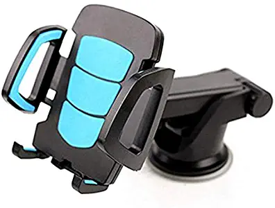 Dashboard Car Phone Mount,Adjustable Windshield Holder Cradle with Strong Sticky Gel Pad for iPhone XS/XR/X/8/8Plus/7/7Plus/6s/6P/5S, Galaxy S5/S6/S7/S8, Cell Phone etc (Blue)