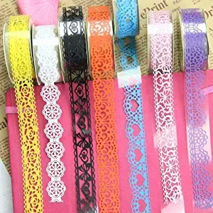 Washi Tape, Windspeed 5 Roll Lace Flower DIY Decorative Masking Sticky Adhesive Tape for Scrapbooking & Phone DIY Decoration