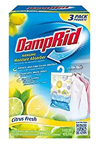 DampRid FG83CF Citrus Fresh Hanging Moisture Absorber (3 Pack)