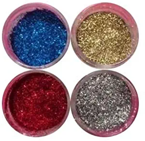 Disco Cake AMERICAN SET (4 colors) American Blue, American red, American gold, American Silver, 5 GRAMS EACH CONTAINER, for cakes, cupcakes, fondant, decorating, cake pops By Oh! Sweet Art