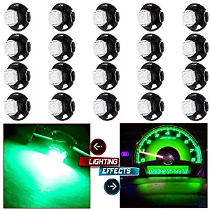 cciyu 20 pack Super Green 5050 SMD T5 Neo Wedge LED Light Climate Heater Control Lamp Bulbs Shifter light Radio/Switch Lights