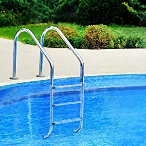 MTFY Swimming Pool Ladder, Stainless Steel Swimming Pool Step Lader for in-Pools, 2 Step Non Slip Heavy Duty Pool Entry Ladder with Easy Mount Legs