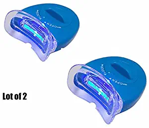 Cool Teeth Whitening Accelerator Blue LED Lights (2) Pieces To Whiten Faster Mouth Dental Tooth Whitener Lights (Strips, Gel or Bleach NOT Included) 2 Lights Only