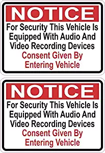 [2X] 3.5x2.5 Audio and Video Recording Consent Stickers