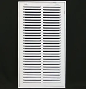 12" X 20" Steel Return Air Filter Grille for 1" Filter - Removable Face/Door - HVAC Duct Cover - Flat Stamped Face -White [Outer Dimensions: 13.75w X 21.75h]