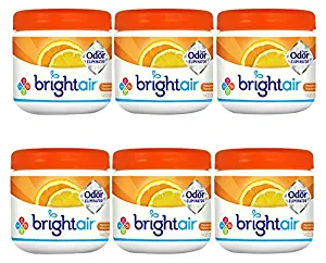 Bright Air Solid Air Freshener and Odor Eliminator, Mandarin Orange and Fresh Lemon Scent, 14 Oz Each, 6 Pack