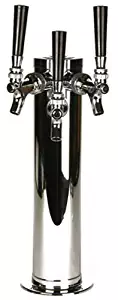 Bev Rite Triple Faucet Stainless Steel Body Draft Beer Tap Column Tower, 3-Inch Diameter, Made in USA