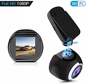 Car Dash Cam WiFi FHD 1080P Car Dash Camera Mini 360 Degree Rotate Angle Dashboard Camera DVR Recorder with G-Sensor, Night Vision, Motion Detection, WDR