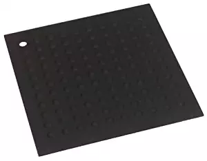 Lamson Big HotSpot Pot Holder/Counter Protector/Large Trivet,11.5" x 11.5", Black, Silicone