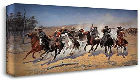 Remington, Frederic 24x12 Gallery Wrapped Stretched Canvas Art Titled: A Dash for Timber