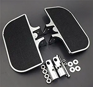 HONGK- Motorcycle Chrome Passenger Mini Floorboards Rear Footboards Foot Rest Pegs Mounts Compatible with Harley-Davidson Electra Glide Heritage Softail Fat Boy [B01D0QO6DM]