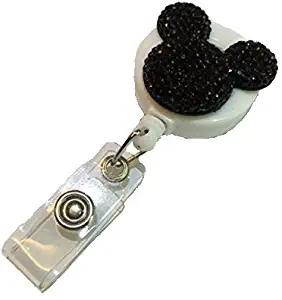 Black Bear Decorated Retractable Badge Reel ID Holder with Clip Backing